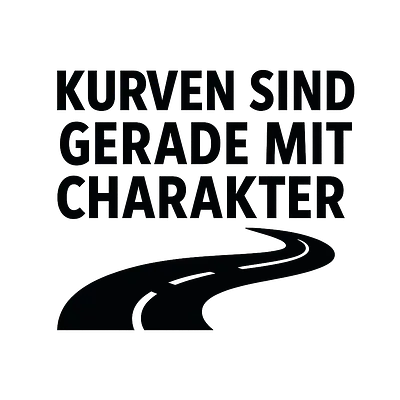 KURVEN SIND GERADE MIT CHARAKTER – Autoaufkleber primary image