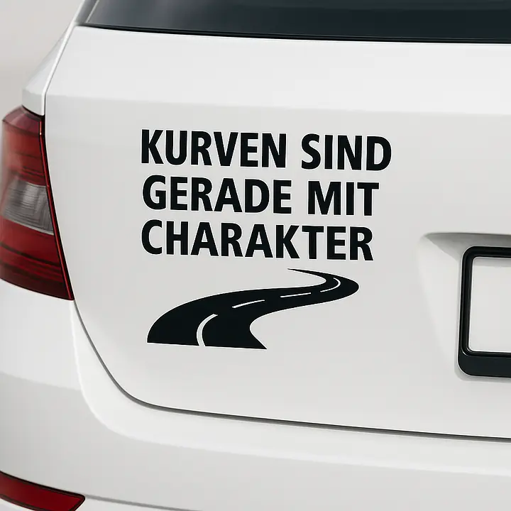 KURVEN SIND GERADE MIT CHARAKTER – Autoaufkleber - Master
