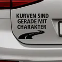 CURVES ARE STRAIGHT WITH CHARACTER – Car Sticker - Master