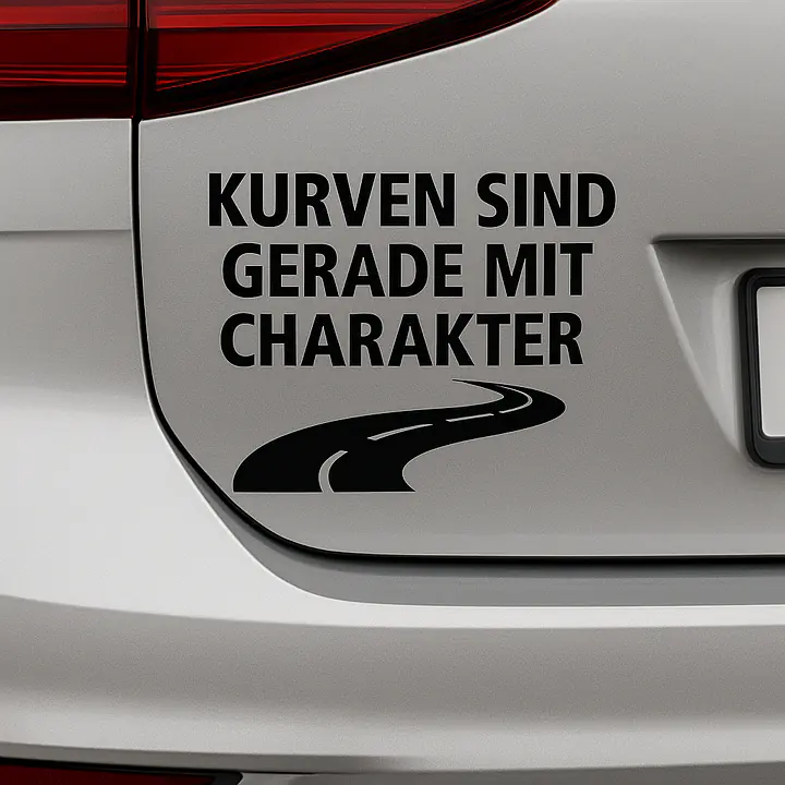 KURVEN SIND GERADE MIT CHARAKTER – Autoaufkleber - Master