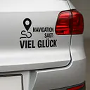 NAVIGATION SAYS: GOOD LUCK – Car Sticker with Icon - Master