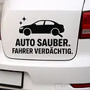 CAR CLEAN. DRIVER SUSPICIOUS. Car Sticker - Master