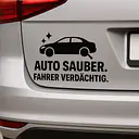 CAR CLEAN. DRIVER SUSPICIOUS. Car Sticker - Master