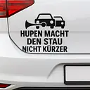 HUPEN MACHT DEN STAU NICHT KÜRZER – Autoaufkleber mit Illustration - Master