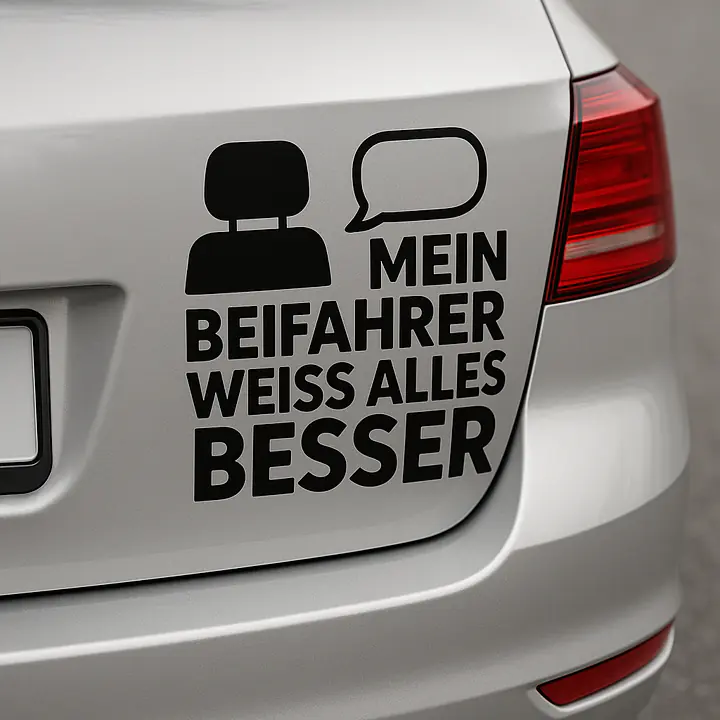 MEIN BEIFAHRER WEISS ALLES BESSER – Autoaufkleber - Master