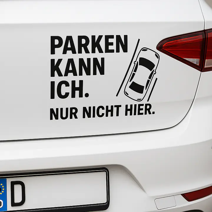 PARKEN KANN ICH. NUR NICHT HIER. – Autoaufkleber mit Icon - Master