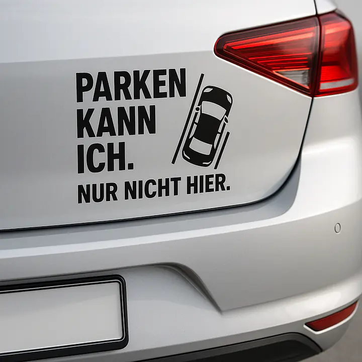 PARKEN KANN ICH. NUR NICHT HIER. – Autoaufkleber mit Icon - Master