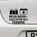 MEHR WARNLEUCHTEN ALS TERMINE – Autoaufkleber mit Icon - Master