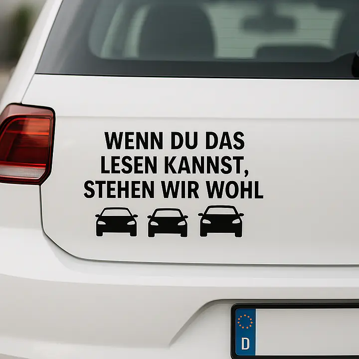 WENN DU DAS LESEN KANNST, STEHEN WIR WOHL – Autoaufkleber - Master