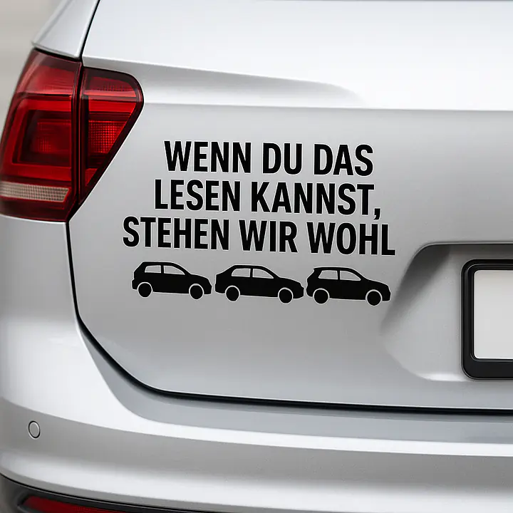 WENN DU DAS LESEN KANNST, STEHEN WIR WOHL – Autoaufkleber - Master