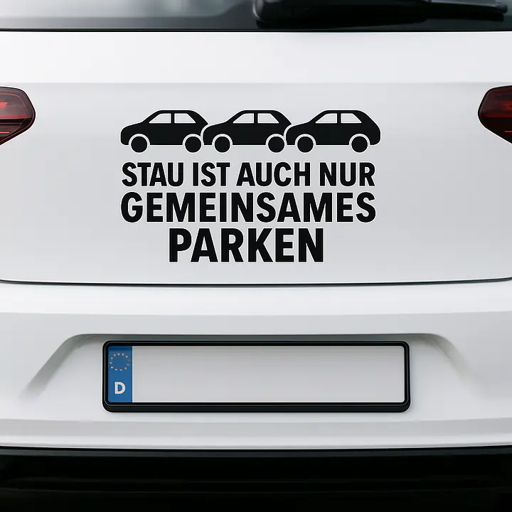 STAU IST AUCH NUR GEMEINSAMES PARKEN – Autoaufkleber - Master
