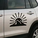 Sunrise Over Mountains Car Sticker - Master