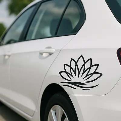 Minimalistische Lotusblüte Autoaufkleber secondary image
