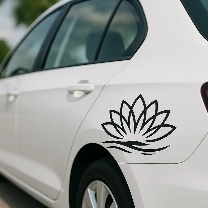 Minimalistische Lotusblüte Autoaufkleber - Master