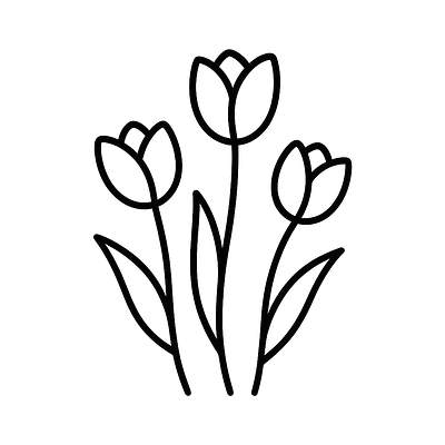 Tulpen Line Art Autoaufkleber primary image
