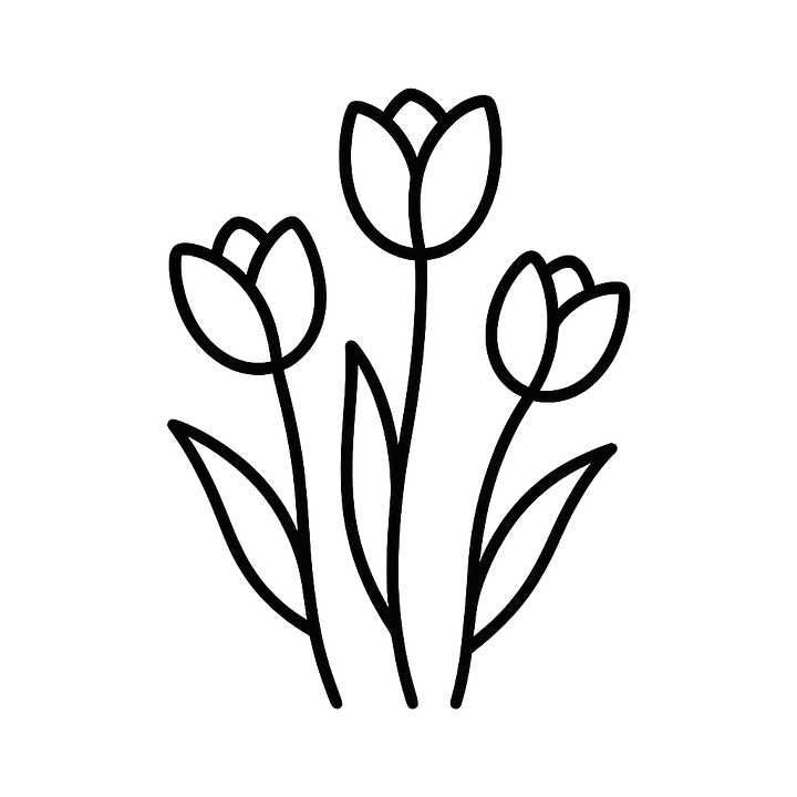 Tulip Line Art Car Sticker - Master