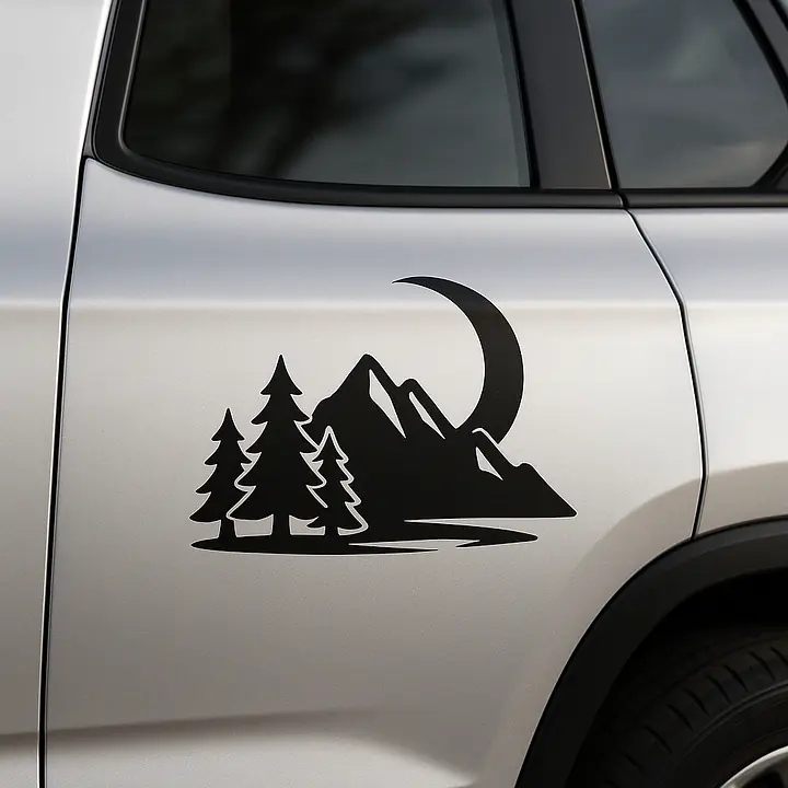Berge im Mondlicht Autoaufkleber - Master