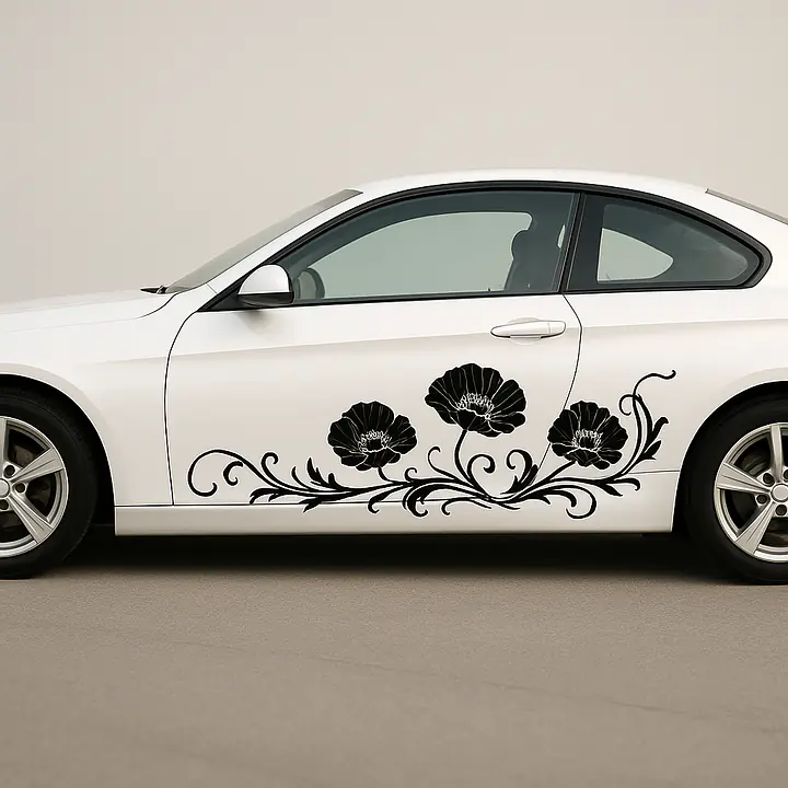 Mohnblumen Art Nouveau Autoaufkleber - Master
