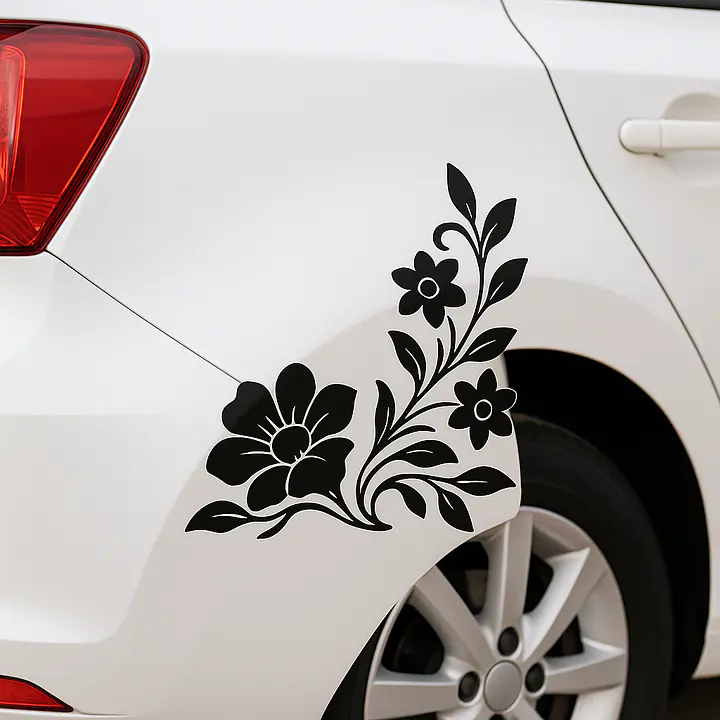 Corner Garden Autoaufkleber – florales Eckmuster für Fahrzeuge - Master