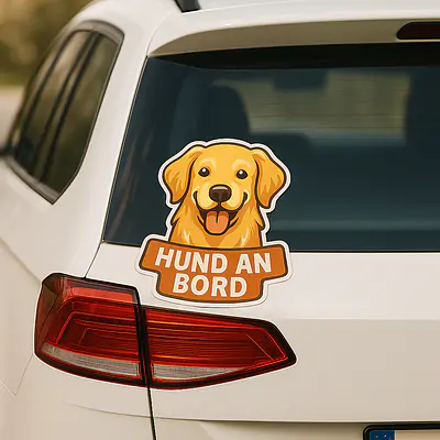 Golden Retriever HUND AN BORD Tieraufkleber secondary image