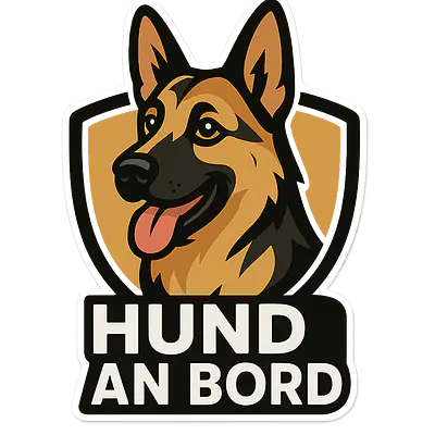 Schäferhund HUND AN BORD Autoaufkleber – vollfarbig, konturgeschnitten primary image