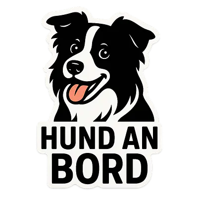 Border Collie HUND AN BORD Autoaufkleber – vollfarbig, konturgeschnitten primary image