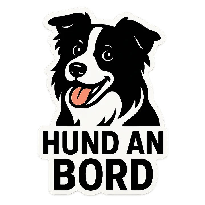 Border Collie HUND AN BORD Autoaufkleber – vollfarbig, konturgeschnitten - Master