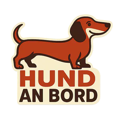 Dackel HUND AN BORD Autoaufkleber – Retro Tiermotiv primary image