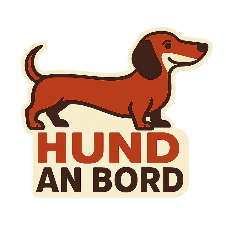 Dackel HUND AN BORD Autoaufkleber – Retro Tiermotiv - Master