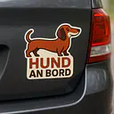 Dackel HUND AN BORD Autoaufkleber – Retro Tiermotiv - Master
