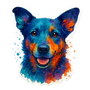 Bunter Hundeporträt Tieraufkleber – Aquarelloptik - Master