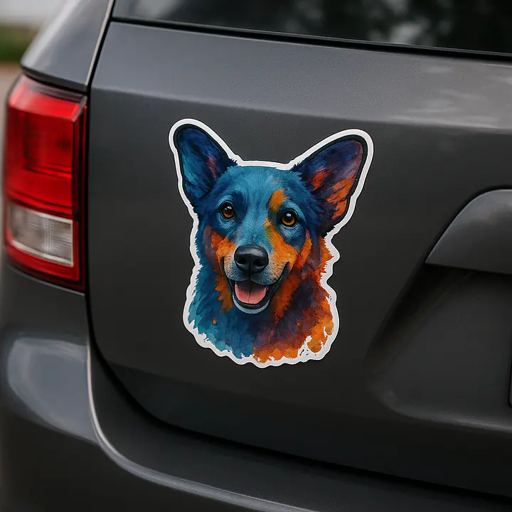 Colorful Dog Portrait Animal Sticker – Watercolor Style - Master