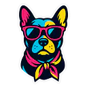 Tieraufkleber Cooler Hund mit Sonnenbrille – Pop-Art Cartoon - Master