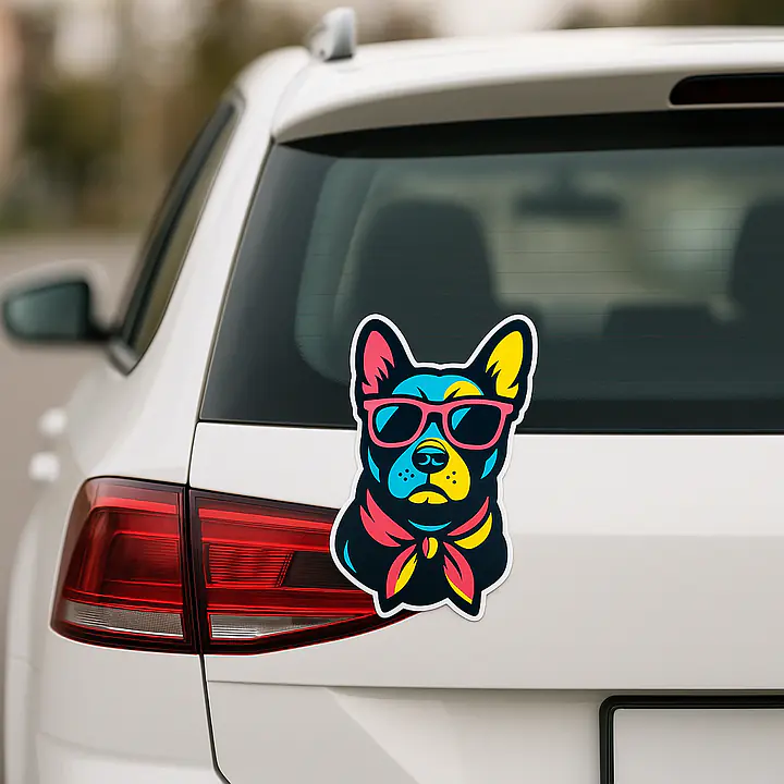 Animal Sticker Cool Dog with Sunglasses – Pop Art Cartoon - Master