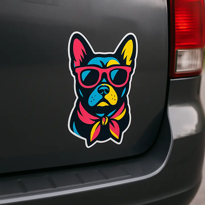 Animal Sticker Cool Dog with Sunglasses – Pop Art Cartoon - Master