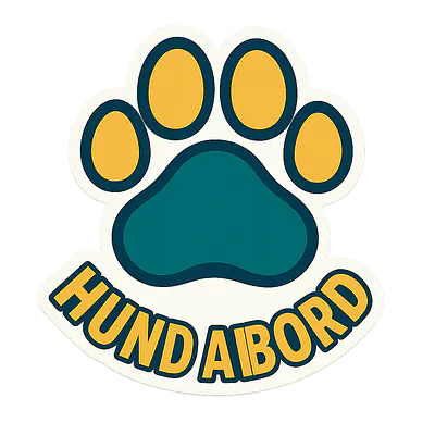 Pfote „HUND AN BORD“ – Tieraufkleber im bunten Grafikstil primary image