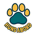 Paw "DOG ON BOARD" – Animal Sticker in Colorful Graphic Style - Master