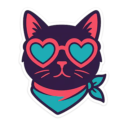 Coole Katze mit Sonnenbrille Tieraufkleber primary image
