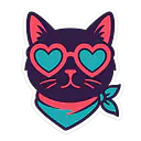 Coole Katze mit Sonnenbrille Tieraufkleber - Master