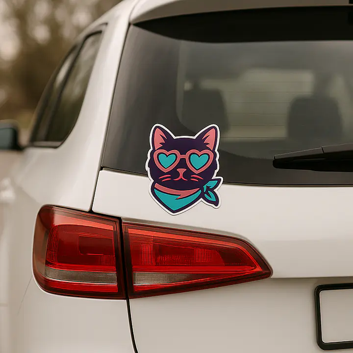 Coole Katze mit Sonnenbrille Tieraufkleber - Master