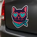 Coole Katze mit Sonnenbrille Tieraufkleber - Master