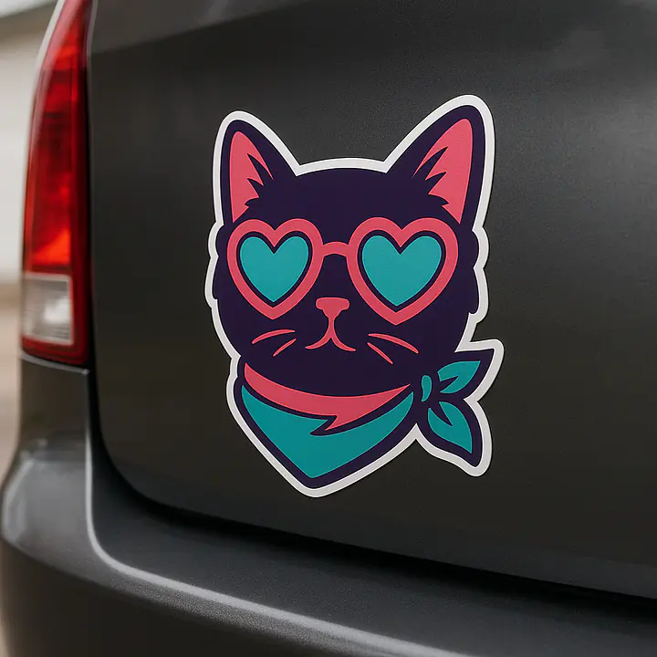 Coole Katze mit Sonnenbrille Tieraufkleber - Master
