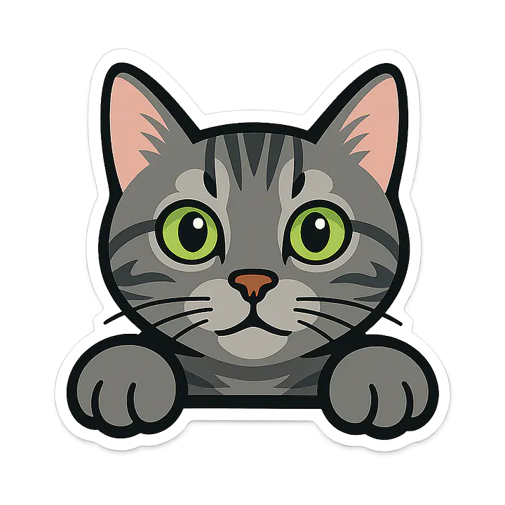 Neugierige Katze – vollfarbiger Tieraufkleber fürs Auto - Master