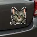 Neugierige Katze – vollfarbiger Tieraufkleber fürs Auto - Master