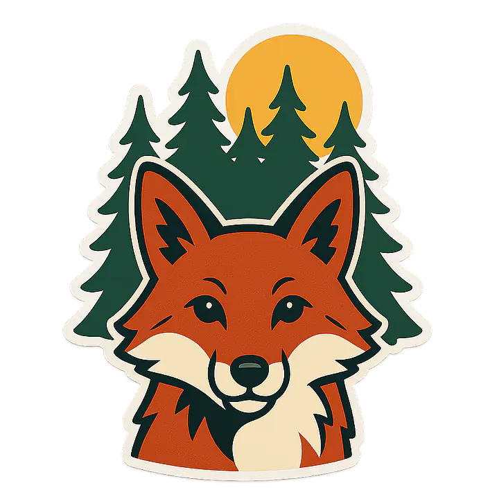 Fuchs im Wald – vollfarbiger Tieraufkleber fürs Auto - Master
