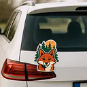 Fuchs im Wald – vollfarbiger Tieraufkleber fürs Auto - Master