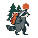 Raccoon Camping Animal Sticker – Adventurous Raccoon with Backpack - Master