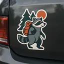 Raccoon Camping Animal Sticker – Adventurous Raccoon with Backpack - Master