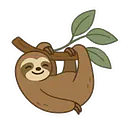 Sloth Sticker – Smiling Sloth on a Branch - Master