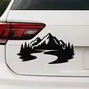 Fluss durch die Berge Autoaufkleber - Master
